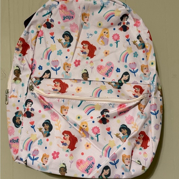 Disney Princess Pattern Kids Backpack - Pink and Multicolor - Picture 1 of 1